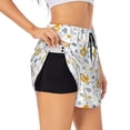 thumbnail image 1 of Fuzoiu Submarine Ship Print Women's Athletic Shorts, Double-Layer Running Shorts with Pocket,Women's Workout Shorts for Yoga, Gym, and Workouts-Large, 1 of 7