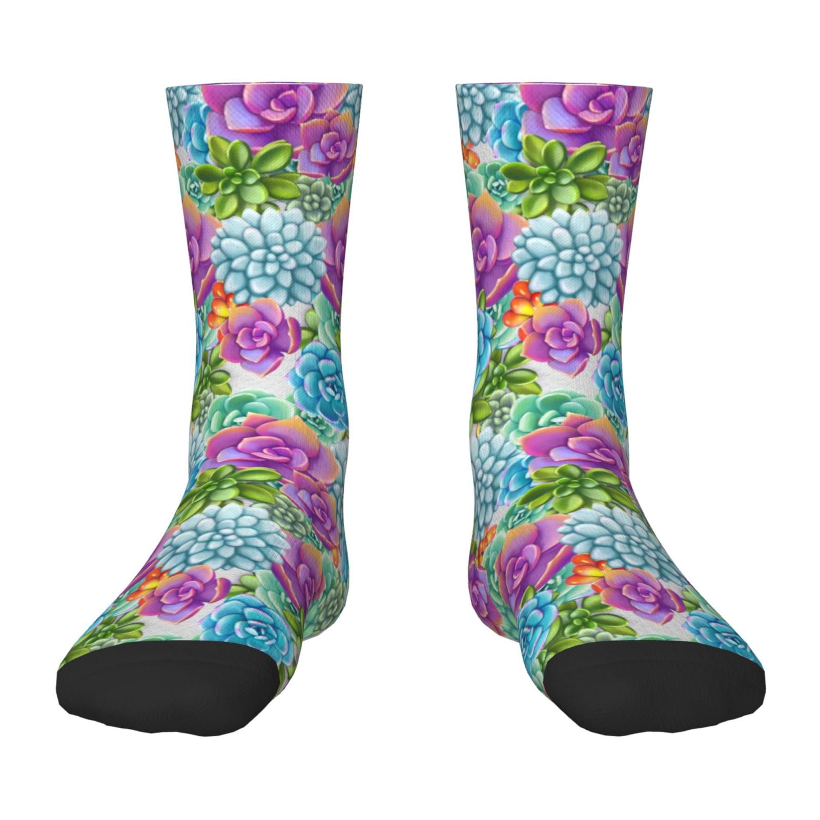 Fuzoiu Succulents Print Kids Socks For Boys Girls,Grip Crew Socks with ...