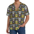 thumbnail image 1 of Fuzoiu Sugar Skulls Print Men's Casual Short,Men's Short Sleeve Shirt,Mens Casual Button Down Shirts,Cuban Collar Summer Shirt for Beach, Vacation, and Outdoor Activities-X-Large, 1 of 5