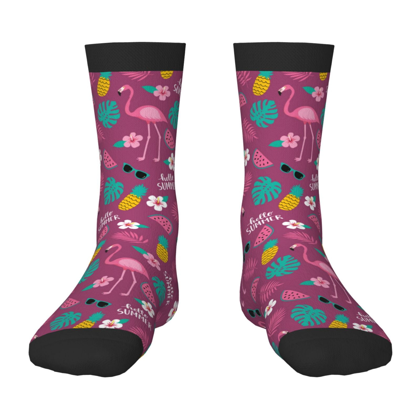 Fuzoiu Summer Flamingo Print Kids Socks For Boys Girls,Grip Crew Socks ...