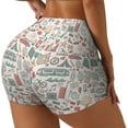 thumbnail image 1 of Fuzoiu Summer Life Print Women's Workout Shorts,Workout Biker Shorts Women,Exercise Fitness Shorts,Scrunch Short, Athletic Shorts for Gym Yoga Running Sport Active-X-Large, 1 of 8