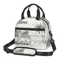 thumbnail image 1 of Fuzoiu Summer Vacation Scene With Camping Van Print Insulated Lunch Bag for Women Men Large Reusable Lunch Box Adult Leakproof Portable Cooler Tote Bags for Work Picnic, 1 of 7