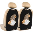 thumbnail image 1 of Fuzoiu Sunflower Gnomes 4 Print 2 Pack Kick Mat Back Seat Protector With 3 Storage Pockets, Universal Car Seat Back Organizer For Kids Pets, Waterproof Backseat Protector For Most Car, 1 of 8