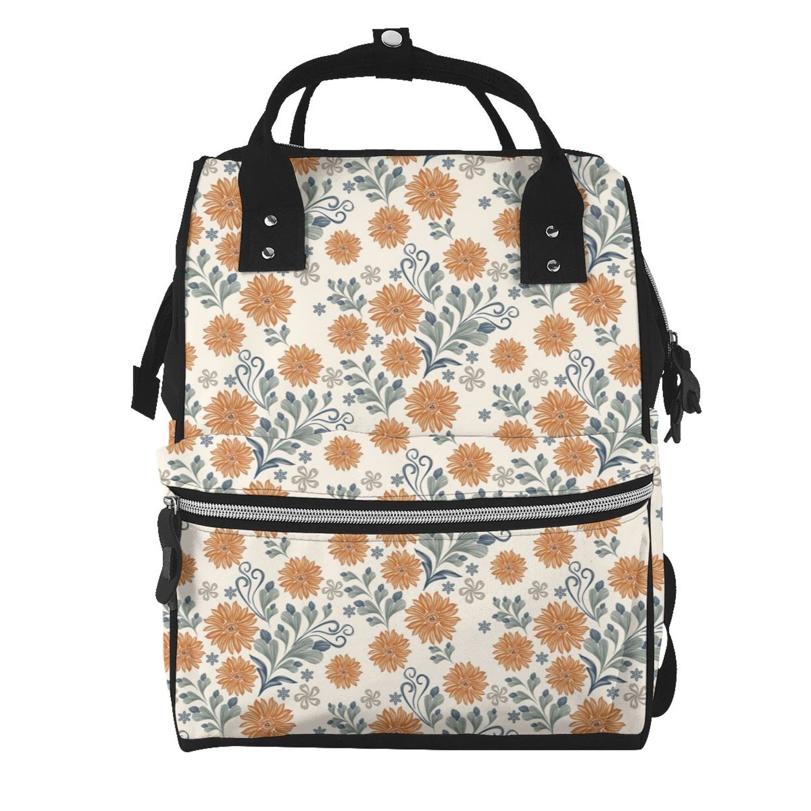 Fuzoiu Sunflowers 5 Print Diaper Bag Backpack,Baby Essentials Travel Tote,Multi function Waterproof Diaper Bag, Travel Essentials Baby Bag - Unisex