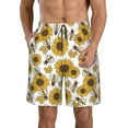 thumbnail image 1 of Fuzoiu Sunflowers and Bees Print Men's Beach Shorts,Men's Swim Trunks,Quick Dry Board Shorts with Pockets,Men's Bathing Suits for Surfing, Running, and Casual Wear-Medium, 1 of 6