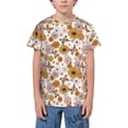 thumbnail image 1 of Fuzoiu Sunflowers And Butterflies Print Youth Short Sleeve T-Shirt,Youth Dry-Fit Active Athletic T-Shirt,Short Sleeve Tops Tees for School, Sports, and Casual Wear, 1 of 6