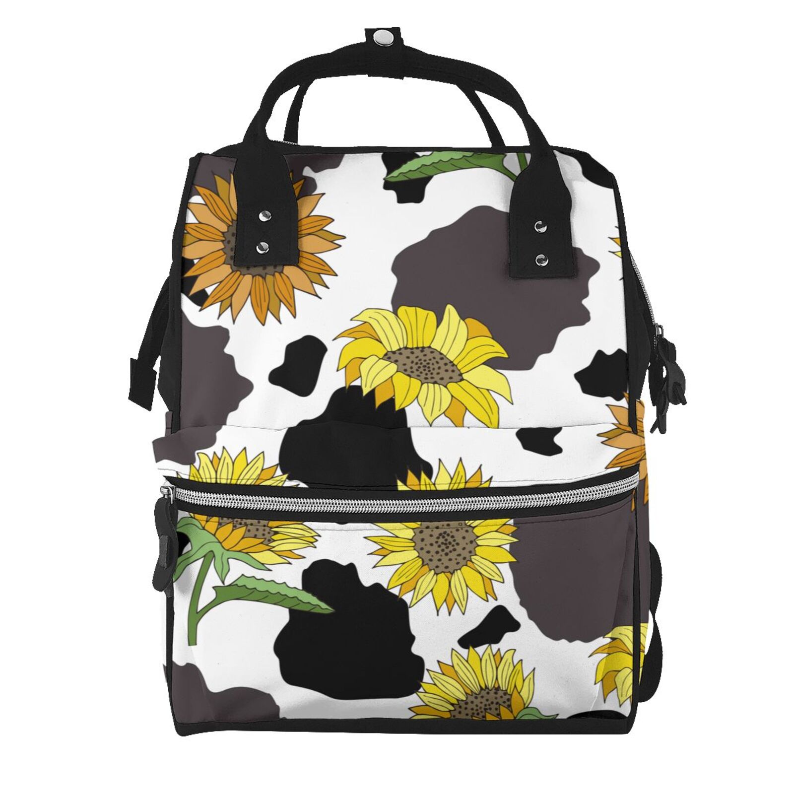 Fuzoiu Sunflowers Country Print Diaper Bag Backpack,Baby Essentials Travel Tote,Multi function Waterproof Diaper Bag, Travel Essentials Baby Bag - Unisex