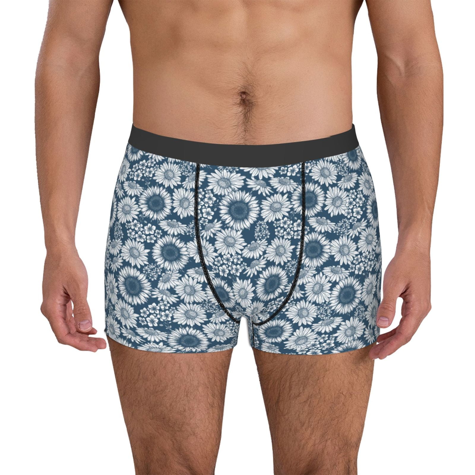Fuzoiu Sunflowers Print Men's Ultra Breathable Underwear,No Riding Up ...