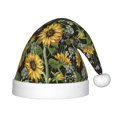thumbnail image 1 of Fuzoiu Sunflowers Print Santa Hat Christmas Hat for kids,Santa Hats with Pompom, Unisex Xmas Holiday Hat for Christmas New Year Festive Party Supplies, 1 of 6
