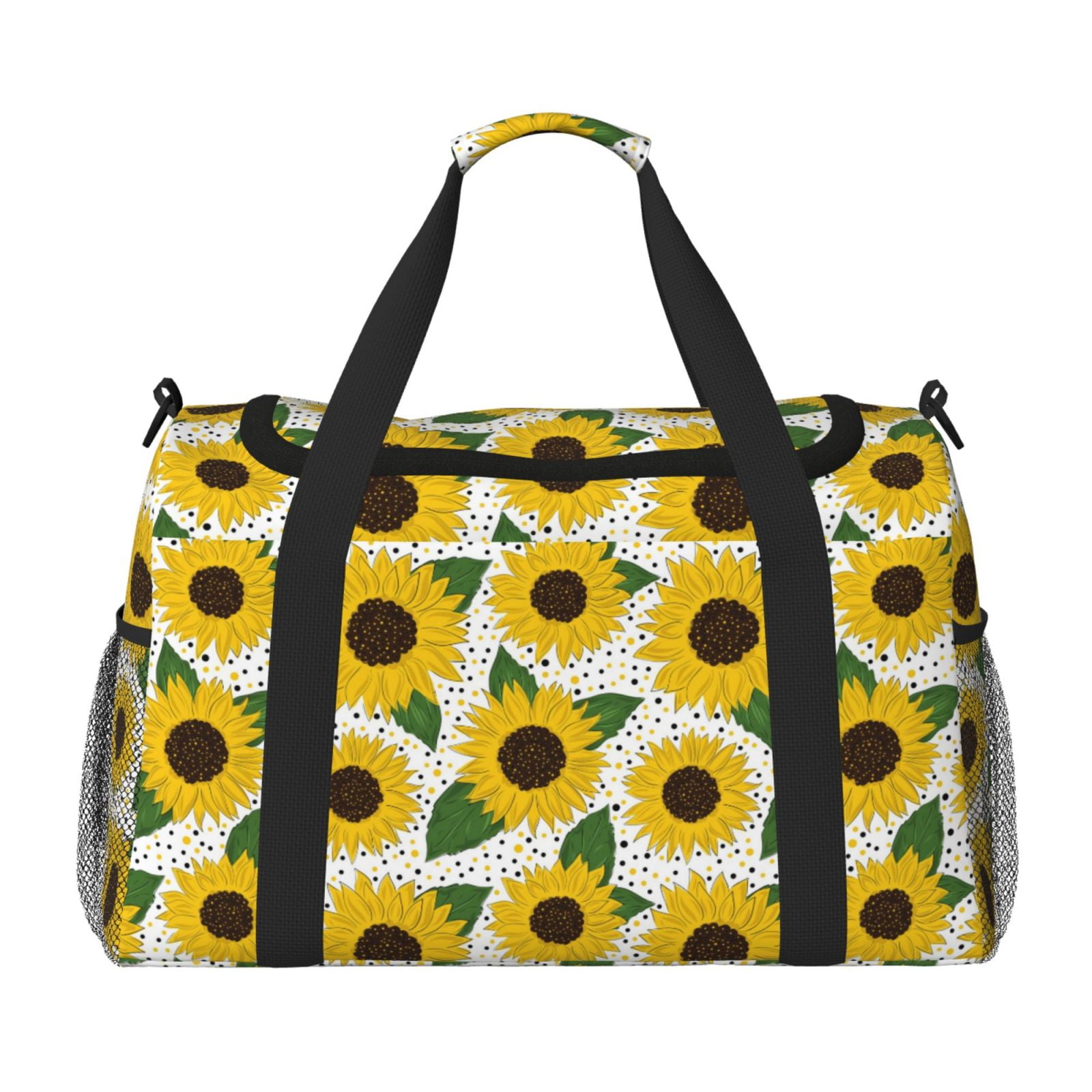Fuzoiu Sunflowers Print Travel Duffle Bag,Carry On Tote Bags,Duffel Bag,Sport Gym Bag, Hospital Bag for Labor and Delivery, Overnight Bag,Luggage Bag