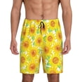 thumbnail image 1 of Fuzoiu Sunflowers2 Print Pajama Shorts for Men, Men's Pajama Bottoms,Mens Lounge Sleepwear,Pajama Pants with Pocket-4X-Large, 1 of 6