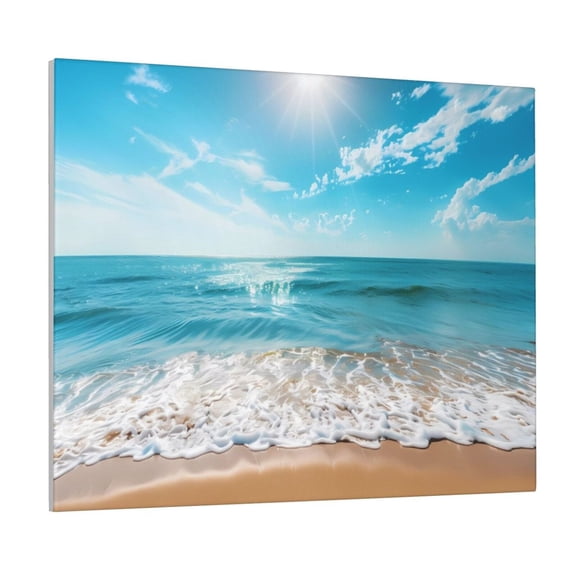 Fuzoiu Sunny Ocean Waves Print Canvas Wall Art for Bathrooms,Wall Decor for Bedroom,Framed Artwork for Wall,Modern Wall Decorations Prints Picture for Kitchen Home