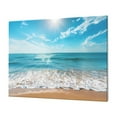 thumbnail image 1 of Fuzoiu Sunny Ocean Waves Print Canvas Wall Decorative,Modern Artwork Picture Decor Painting,Living Room Bedroom Home Office,Framed Hangable Decorative Artwork Size 30x40, 1 of 6