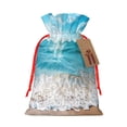 thumbnail image 1 of Fuzoiu Sunny Ocean Waves Print Christmas Gift Bag,Burlap Gift Bag with Drawstring Closure & Hang Tag,Perfect for Holidays, Birthdays, and Special Occasions-Small, 1 of 7