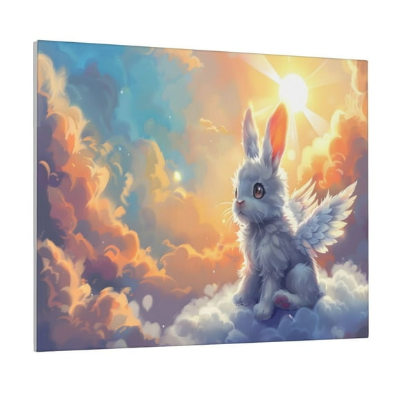 Fuzoiu Sunshine Colorful Cloud Rabbit Print Canvas Wall Art for Bathrooms,Wall Decor for Bedroom,Framed Artwork for Wall,Modern Wall Decorations Prints Picture for Kitchen Home