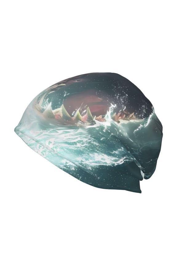 Surfing Shark Print Winter Beanie Hat for Men & Women,Warm Knit Cap,Women Windproof Watch Hat,Knit Warm Unisex Beanie