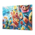 thumbnail image 1 of Fuzoiu Surreal Seafood Extravaganza Print Canvas Wall Decorative,Modern Artwork Picture Decor Painting,Living Room Bedroom Home Office,Framed Hangable Decorative Artwork Size 30x40, 1 of 6