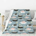 thumbnail image 1 of Fuzoiu Swan Princess On Lake Print Flannel Throw Blanket,Light Weight Warm Decorative,Throw Blanket Cover for Sofa, Couch, Bedroom,Travel-50"x40", 1 of 6