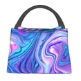 thumbnail image 1 of Fuzoiu Swirl Blue And Purple Print Portable Insulation Lunch Bag,Large Lunch Box,Container Reusable Leakproof Tote for Work, Travel, and Outdoor Activities, 1 of 6