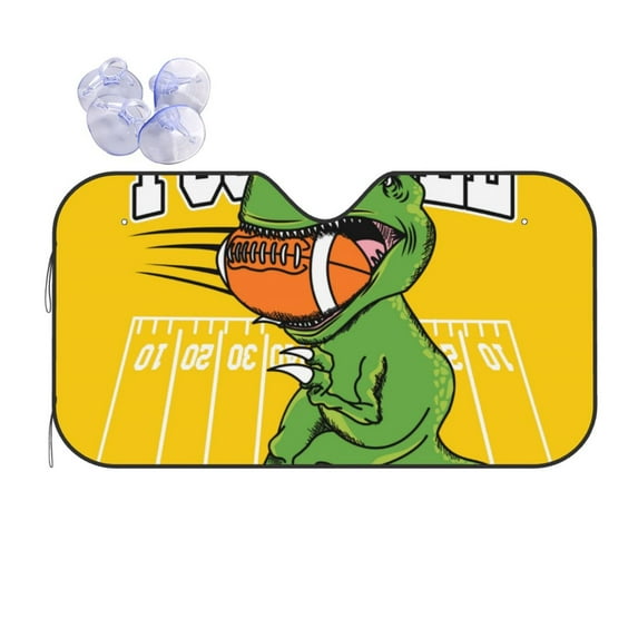 Fuzoiu T-Rex Playing Football Print Car Windshield Sun Shade,Block Uv Rays Sunshade,Foldable Front Window Sun Visor Protector for Car,SUV,Truck-Keep Vehicle Cool-T-Rex Playing Football