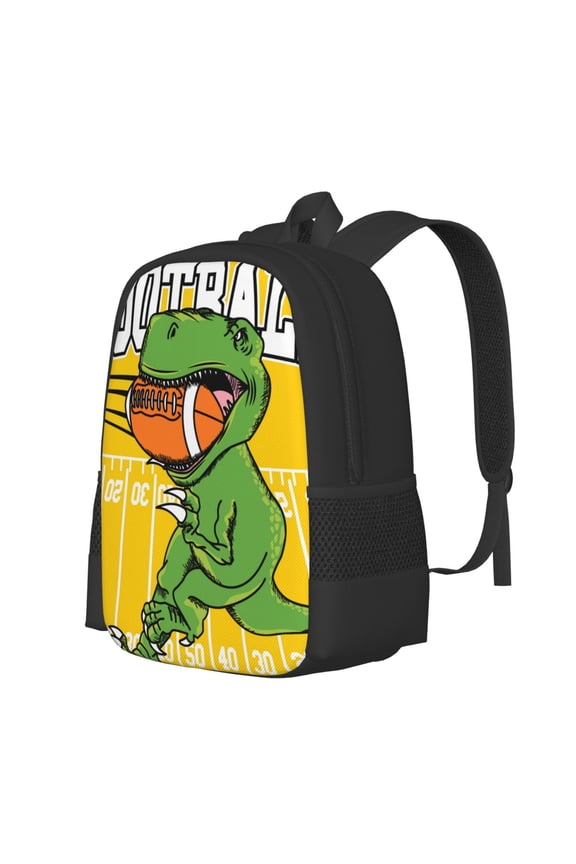 T-Rex Playing Football Print Large Capacity Backpack,Travel Backpack,Laptop Bag,College School Rucksack Bag,for School, Travel & Outdoor Activities