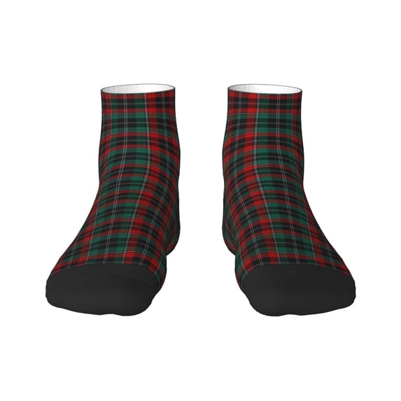Fuzoiu Tartan Plaid Print Adult Socks, Crew Moisture-wicking Socks, Unisex Cushion Crew Socks,Casual Sports Ankle Socks