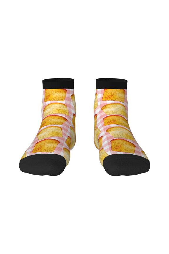 Tasty Toasts Print Adult Socks, Crew Moisture-wicking Socks, Unisex Cushion Crew Socks,Casual Sports Ankle Socks