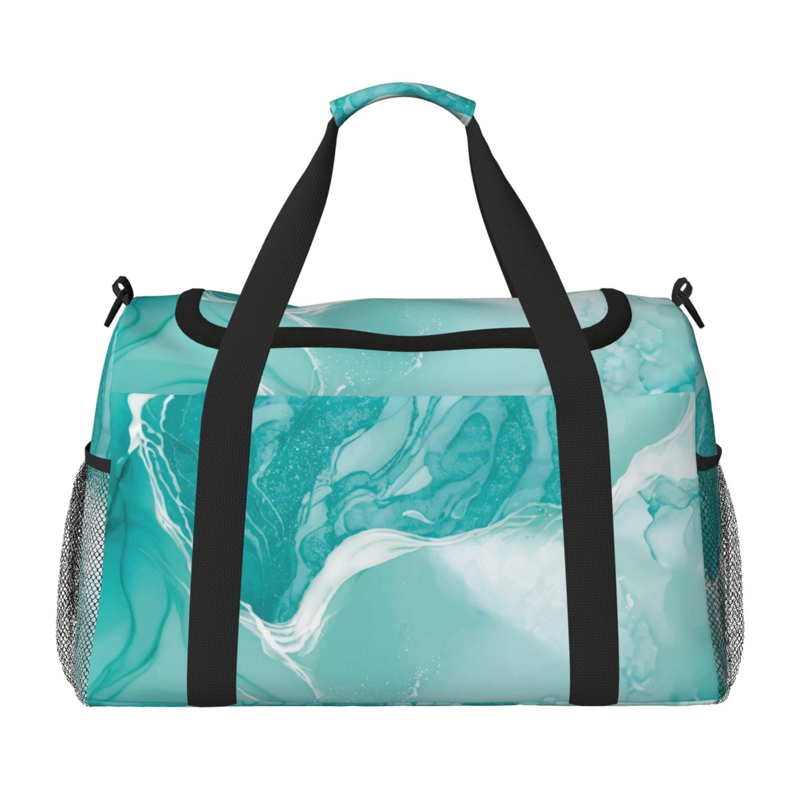 Fuzoiu Teal Turquoise 1 Print Travel Duffle Bag,Carry On Tote Bags,Duffel Bag,Sport Gym Bag, Hospital Bag for Labor and Delivery, Overnight Bag,Luggage Bag
