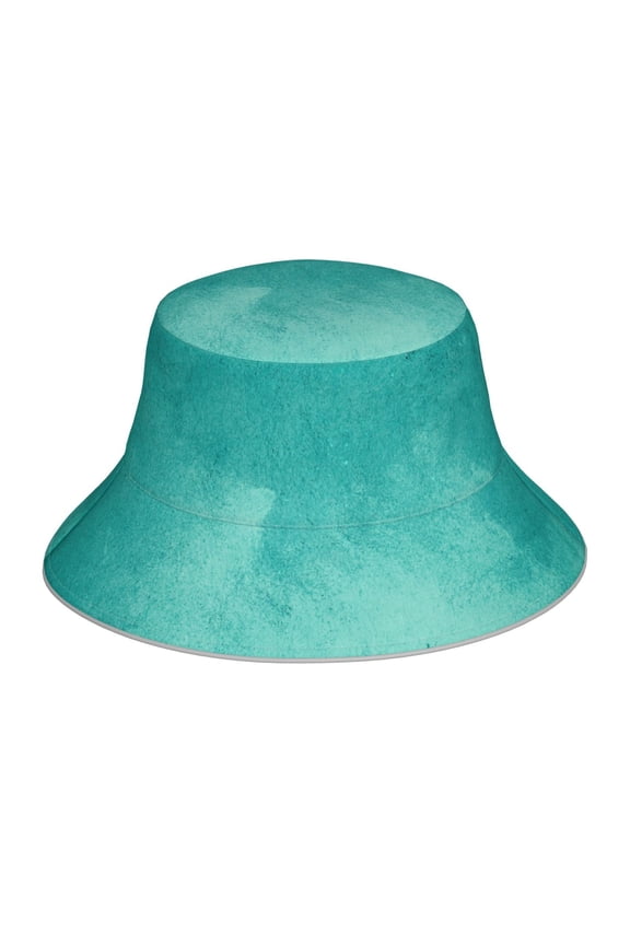 Teal Turquoise1 Print Reflective Bucket Hat,Outdoor Hat for Men and Women,Bucket Hat for Travel Fishing Hunting Summer Camp