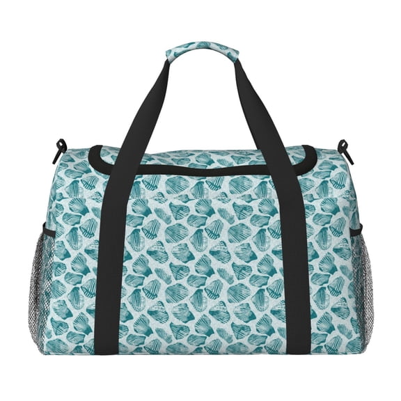 Fuzoiu Teal turquoise shell Print Travel Duffle Bag,Carry On Tote Bags,Duffel Bag,Sport Gym Bag, Hospital Bag for Labor and Delivery, Overnight Bag,Luggage Bag