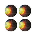 thumbnail image 1 of Fuzoiu Tennis Ball On Fire And Water Print Leather Coasters Set,Drink Coasters Set of 4,for Tabletop Protection, Durable PVC Coasters,Home Décor and Housewarming Gift-Round Shape, 1 of 6