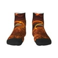 thumbnail image 1 of Fuzoiu Tennis Racket In Fire Print Adult Socks, Crew Moisture-wicking Socks, Unisex Cushion Crew Socks,Casual Sports Ankle Socks, 1 of 7
