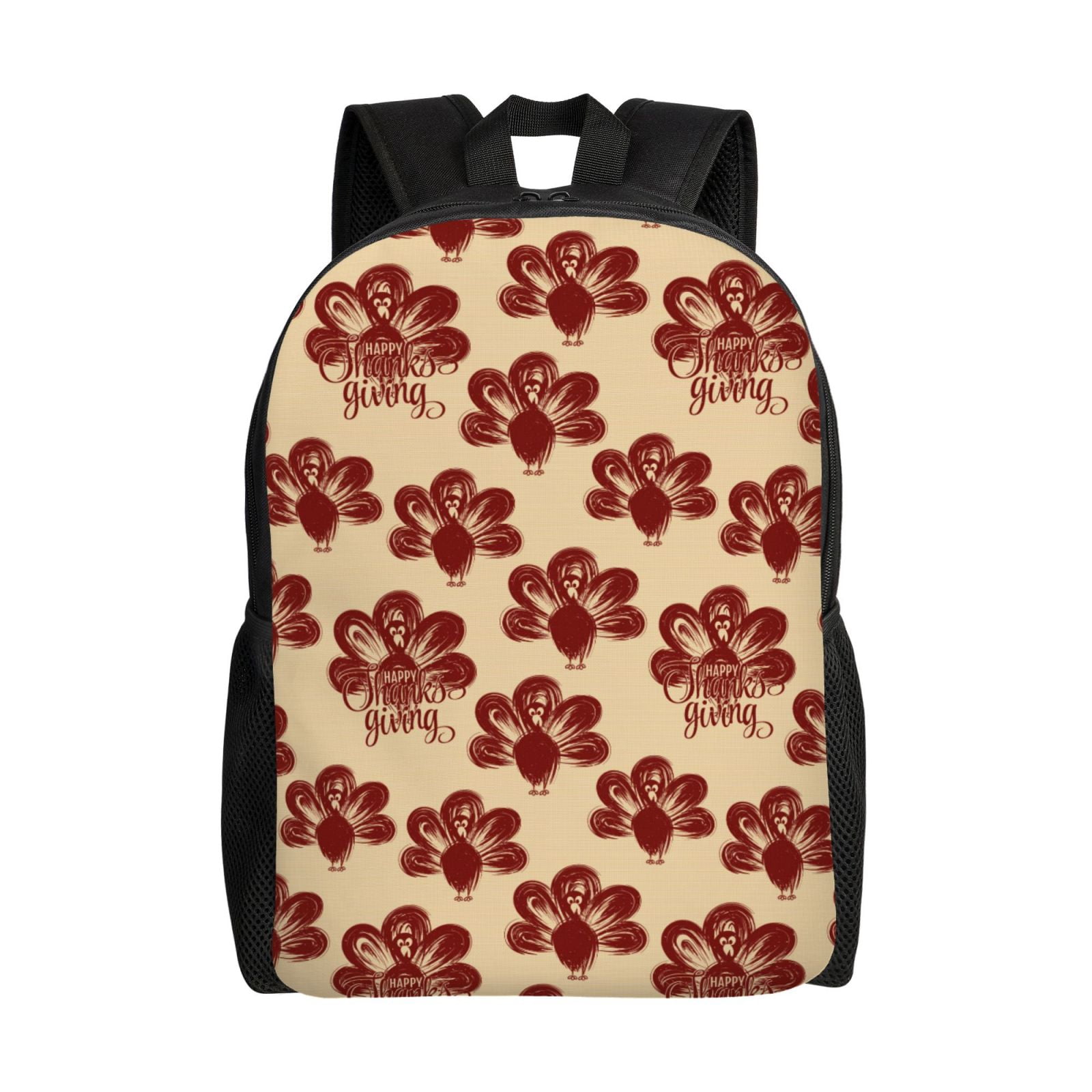 Fuzoiu Thanksgiving Sketch Turkey Print Laptop Backpack,Work Business ...