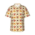 thumbnail image 1 of Fuzoiu Thanksgiving Turkeys Print Hawaiian Shirt for Men, Summer Beach Casual Short Sleeve Button Down Shirts, Men’s Beach Summer Shirts with Pocket,Large, 1 of 7
