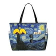 thumbnail image 1 of Fuzoiu The Starry Night Print Waterproof Beach Tote Bag for Women Girls with Zipper,Sandproof Pool Swim Bag,Large Capacity Beach Travel Bag for Pool Swim Travel Everyday, 1 of 7