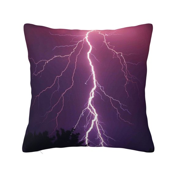 Fuzoiu Thunderstorm Violet Purple Print Square Pillow Cover,Hidden Zipper Design,Luxury Square Pillow Case, Throw Pillow,Couch Cushion-24"x24"