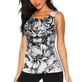 thumbnail image 1 of Fuzoiu Tiger Butterfly Floral Art Print Women's Workout Tank Top,Athletic Racerback Sports Tank,Tops Sleeveless Running Loose Fit Yoga Tops,Active Shirts for Yoga, Running, and Gym-Large, 1 of 7