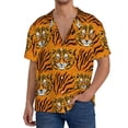 thumbnail image 1 of Fuzoiu Tiger Print Men's Casual Short,Men's Short Sleeve Shirt,Mens Casual Button Down Shirts,Cuban Collar Summer Shirt for Beach, Vacation, and Outdoor Activities-X-Large, 1 of 5