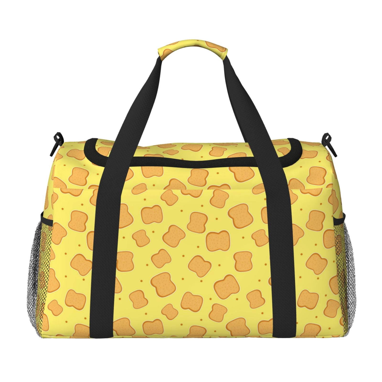 Fuzoiu Toast Print Travel Duffle Bag,Carry On Tote Bags,Duffel Bag,Sport Gym Bag, Hospital Bag for Labor and Delivery, Overnight Bag,Luggage Bag
