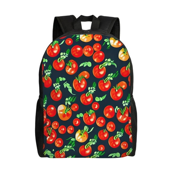 Fuzoiu Tomatoes Print Laptop Backpack,Work Business Backpacks, Large Capacity Nurse Bag College Bookbag for School, Waterproof Casual Daypack for Travel