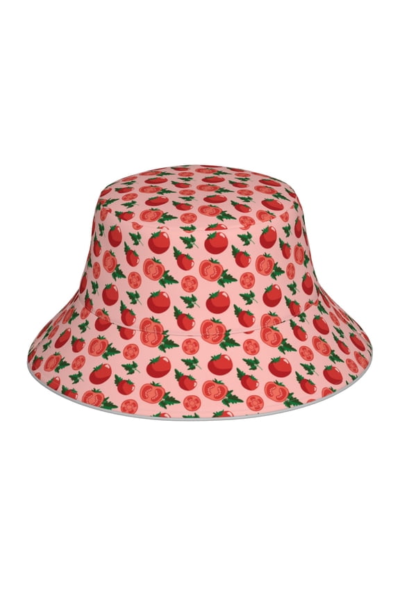 Tomatoes Print Reflective Bucket Hat,Outdoor Hat for Men and Women,Bucket Hat for Travel Fishing Hunting Summer Camp