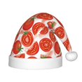 thumbnail image 1 of Fuzoiu Tomatoes Print Santa Hat Christmas Hat for kids,Santa Hats with Pompom, Unisex Xmas Holiday Hat for Christmas New Year Festive Party Supplies, 1 of 6