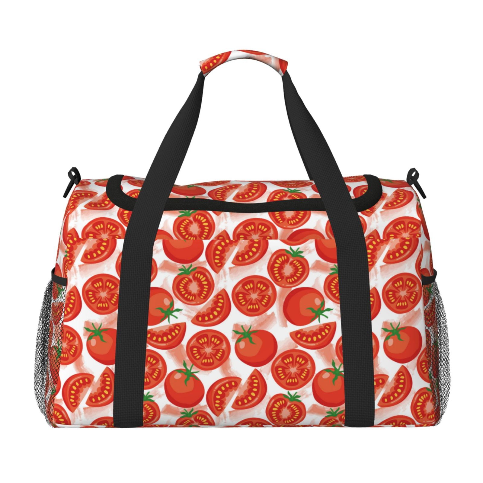 Fuzoiu Tomatoes Print Travel Duffle Bag,Carry On Tote Bags,Duffel Bag,Sport Gym Bag, Hospital Bag for Labor and Delivery, Overnight Bag,Luggage Bag