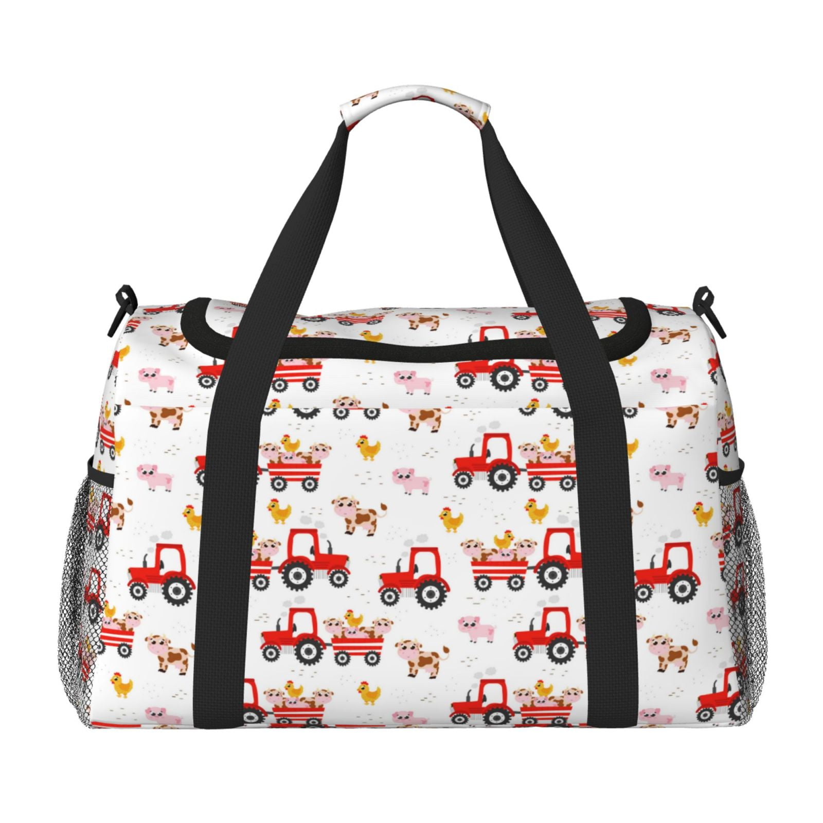 Fuzoiu Tractor With Farm Animals Print Travel Duffle Bag,Carry On Tote Bags,Duffel Bag,Sport Gym Bag, Hospital Bag for Labor and Delivery, Overnight Bag,Luggage Bag