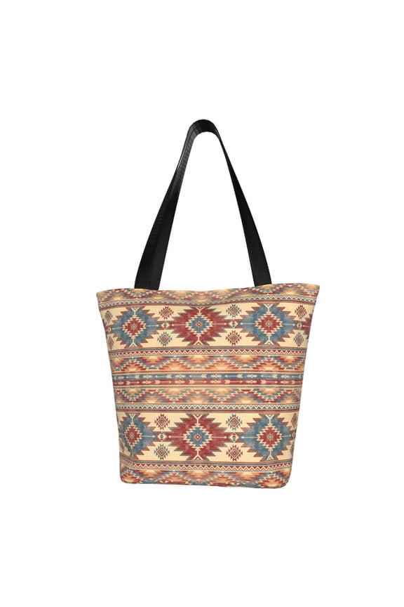 Traditional Tribal Aztec Print Large Capacity Shoulder Bag for Women,Large Capacity Office Purse,Laptop Tote Bag,Casual Everyday Tote for Work Beach Travel and Shopping Grocery