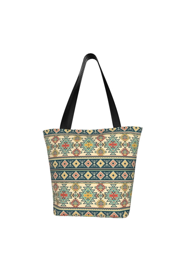 Traditional Tribal Aztec1 Print Large Capacity Shoulder Bag for Women,Large Capacity Office Purse,Laptop Tote Bag,Casual Everyday Tote for Work Beach Travel and Shopping Grocery
