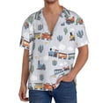 thumbnail image 1 of Fuzoiu Trains And Cactuse Print Men's Casual Short,Men's Short Sleeve Shirt,Mens Casual Button Down Shirts,Cuban Collar Summer Shirt for Beach, Vacation, and Outdoor Activities-XX-Large, 1 of 5