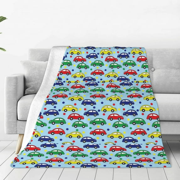 Fuzoiu Transport Print Ultra-Soft Micro Fleece Blanket,All Seasons Flannel Throw, Lightweight Blanket for Bed, Sofa, Couch, Movie Night, Camping, and Travel-60"x50"