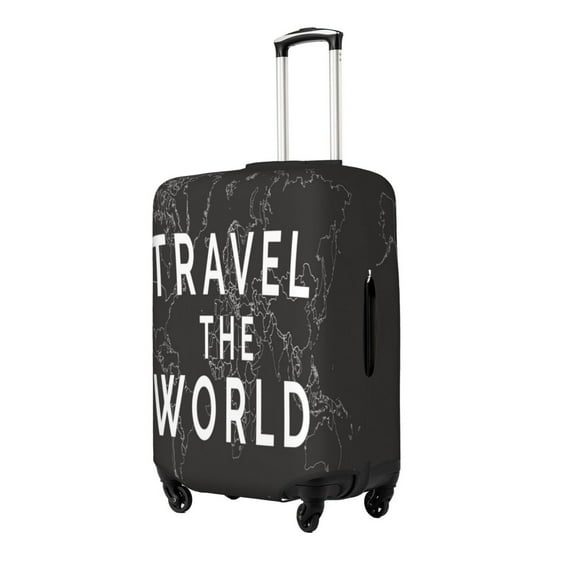 Fuzoiu Travel The World1 Print Suitcase Cover,Washable Luggage Covers for Suitcase,Elastic Luggage Protector Cover,Scratch Resistant Travel Suitcase Covers-Medium