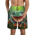 thumbnail image 1 of Fuzoiu Tree Frog Print Men's Beach Shorts,Men's Swim Trunks,Quick Dry Board Shorts with Pockets,Men's Bathing Suits for Surfing, Running, and Casual Wear-Medium, 1 of 6